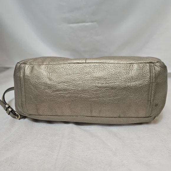 Authentic Coach Morgan Satchel | Style F35185 | Metallic Gold Pebbled Leather - Picture 8 of 16